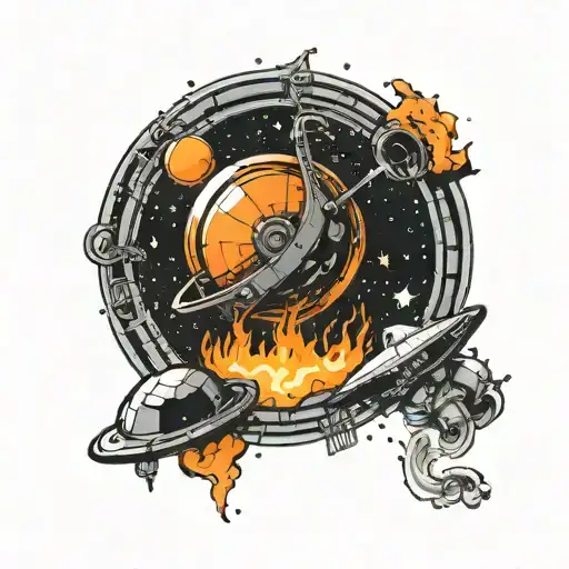 space, hacker, black hole tattoo design idea