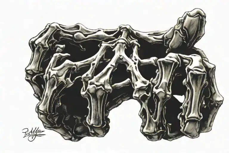 the skeleton's hand on the wrist tattoo design idea