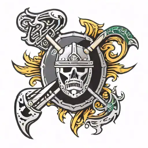 number 88 simple with raiders logo combined  tattoo design idea