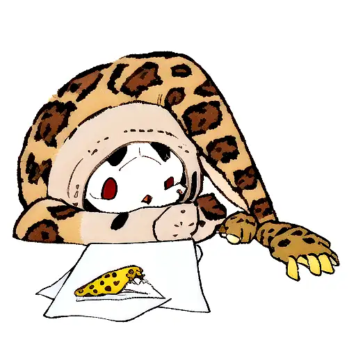 lying forearm sticking out of a zipper holding a square folded napkin with a leopard gecko llying on the wriste tattoo design idea
