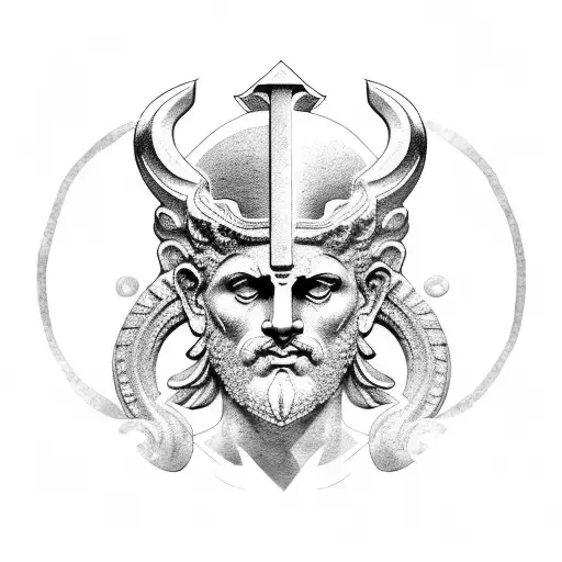 Ancient Greece and Greek gods combination right sleeve  tattoo design idea