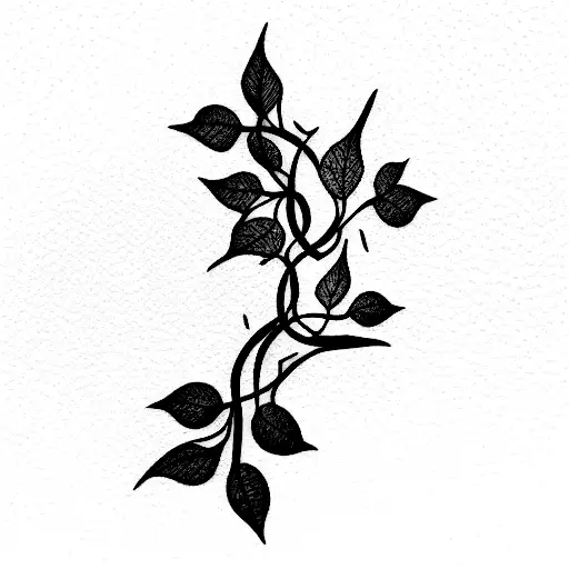 violets and ivy  tattoo design idea