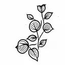 violets and ivy  tattoo design idea
