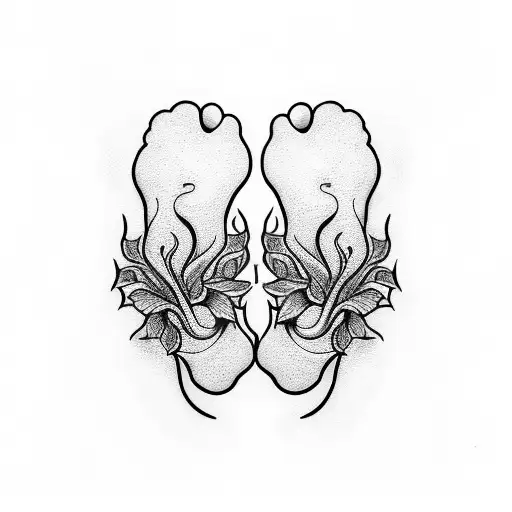 Vine full feet tattoo symmetrical  tattoo design idea