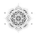 Mandala and flowers  tattoo design idea