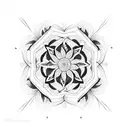 Mandala and flowers  tattoo design idea