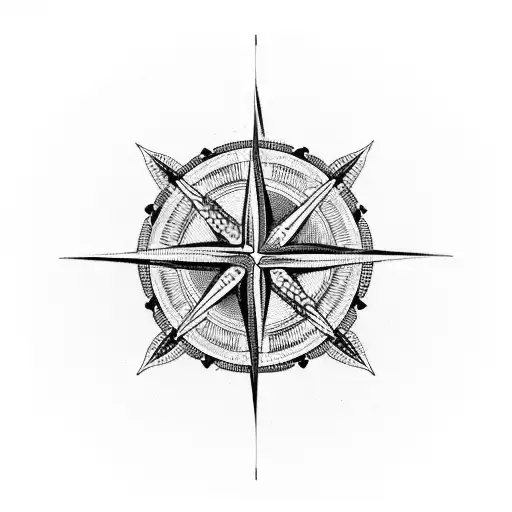 A symbolic tattoo of a compass, representing guidance and unity within the family tattoo design idea