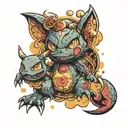 Pokemon and Comics style with characters tattoo design idea