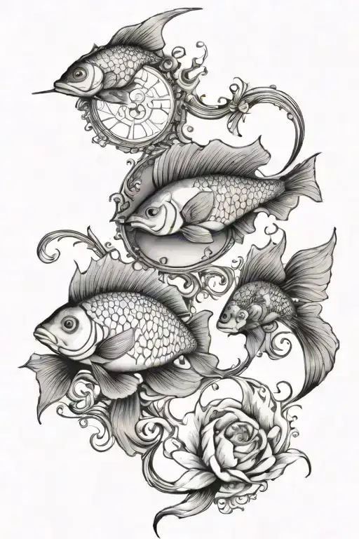 pisces virgo symbol tattoo design idea