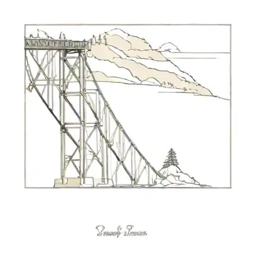 deception pass bridge wa state outline tattoo design idea