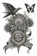take risk, money, discipline tattoo design idea