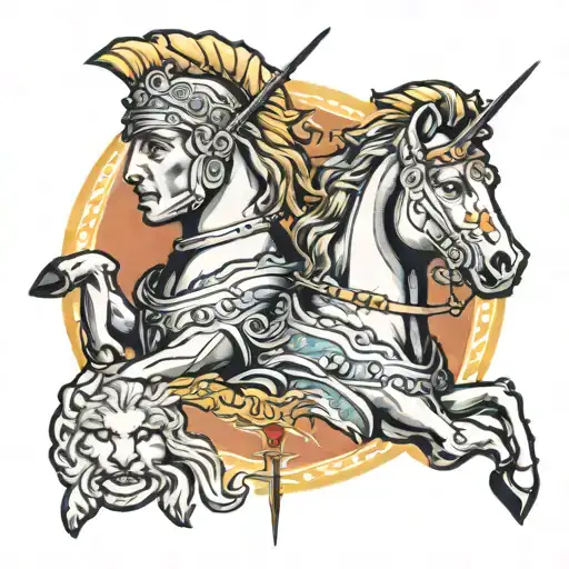 Alexander the Great and Julius Caesar tattoo design idea