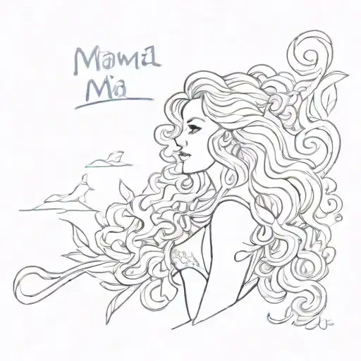 mamma mia movie song lyrics tattoo design idea