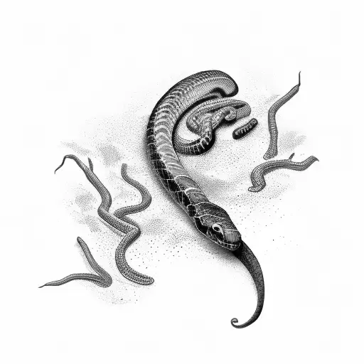 black mamba snake with the N° 8 and 24 tattoo design idea