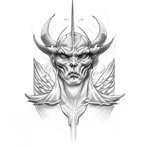devil turning into angel tattoo design idea