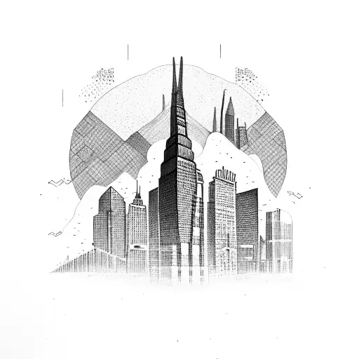Seoul skyline tattoo design idea