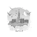 Seoul skyline tattoo design idea