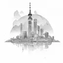 Seoul skyline tattoo design idea