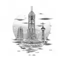Seoul skyline tattoo design idea