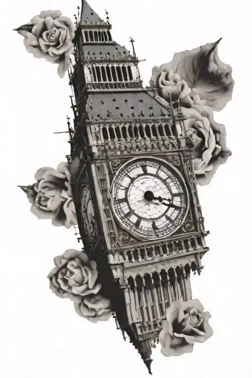 big ben clock tower tattoo design idea