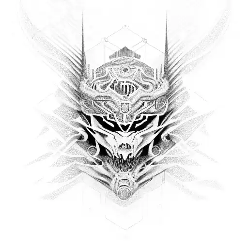 cyber sigilism tattoo design idea