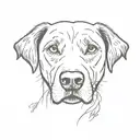 realistic dog nose without snout. "IVY" written above it.  tattoo design idea