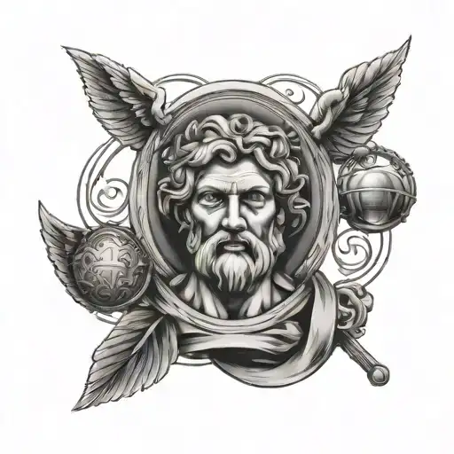 stoic 4 virtues discipline Justice wisdom courage tattoo design idea