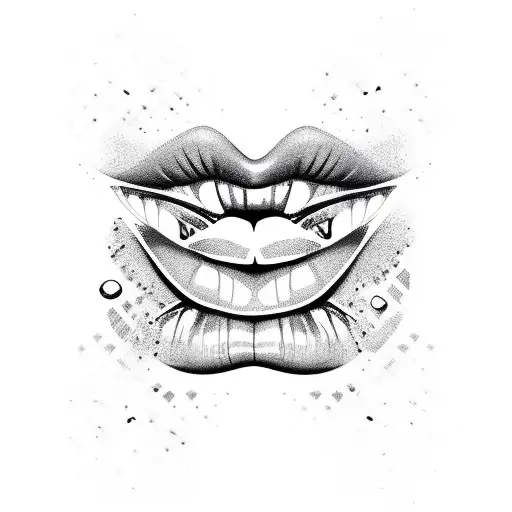 lips tattoo design idea