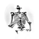 small full body skeleton dancing  tattoo design idea