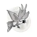 Cardinal flying down tattoo design idea