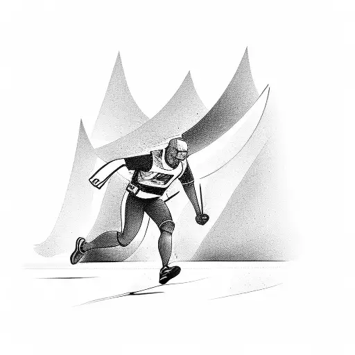 Runner crossing finish line tattoo design idea