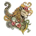 sekhmet goddess smoking sage tattoo design idea