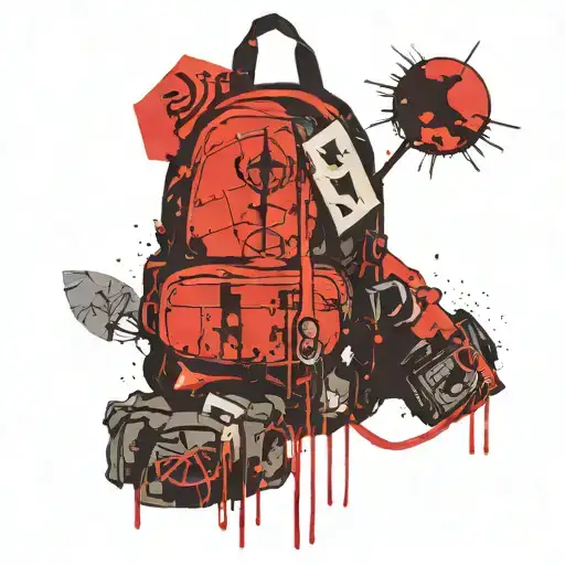 Backpack with Bajoran symbol incorporated tattoo design idea