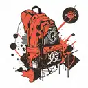 Backpack with Bajoran symbol incorporated tattoo design idea