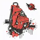 Backpack with Bajoran symbol incorporated tattoo design idea