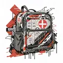 Swiss Gear Backpack with Bajoran symbol in Background, NY Subway passing under tattoo design idea