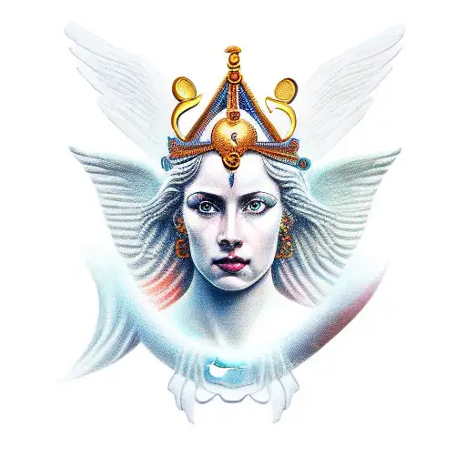 goddess of victory nike without head tattoo design idea