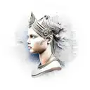 goddess of victory nike severed head tattoo design idea