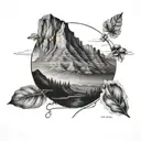 table mountain landscape tattoo design idea