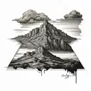 table mountain landscape tattoo design idea