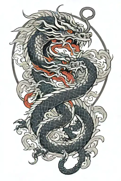traditional Japanese dragon tattoo design idea