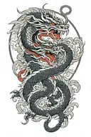 traditional Japanese dragon tattoo design idea