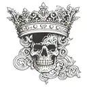 capital B and W stacked together with the W making a crown  tattoo design idea