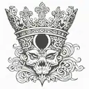 capital B and W stacked together with the W making a crown  tattoo design idea