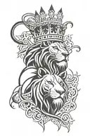 lion, crown, blood tattoo design idea