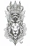 lion, crown, blood tattoo design idea