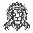 lion, blood, crown tattoo design idea