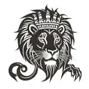 lion, blood, crown tattoo design idea