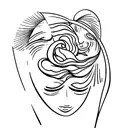 closed eyes with tears flowing down the face. eyebrows neat and arched tattoo design idea