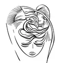 closed eyes with tears flowing down the face. eyebrows neat and arched tattoo design idea